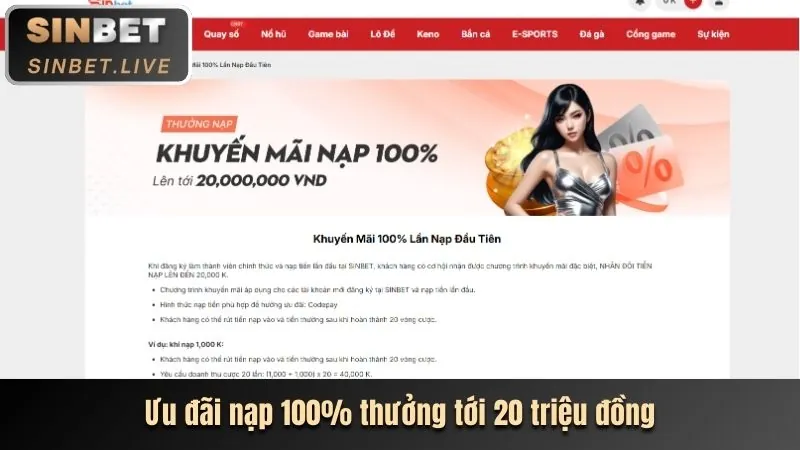 Chương trình hoàn trả và thưởng nạp lại tại Vaobo88
